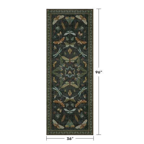 3x8 Dark Green Long Hallway Runner Rug (24 Sq Ft)