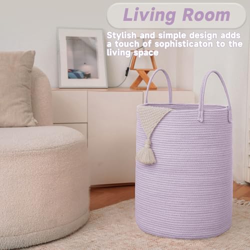 60L Cotton Rope Laundry Basket Hamper