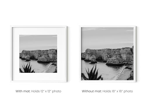 16x16 White Metal Frame Matted to 12x12