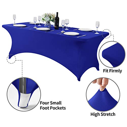 Spandex Table Cover for 8FT or 4ft or 6ft Table Universal Fitted Stretch Tablecloth for Party