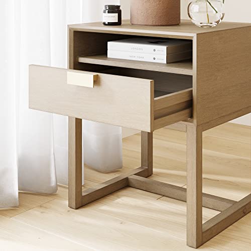 Luke Modern Nightstand Side Accent or End Table with Storage Drawer