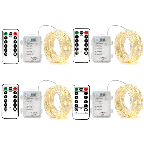 4 Pack Battery Operated Fairy String Lights (65.6 Foot)