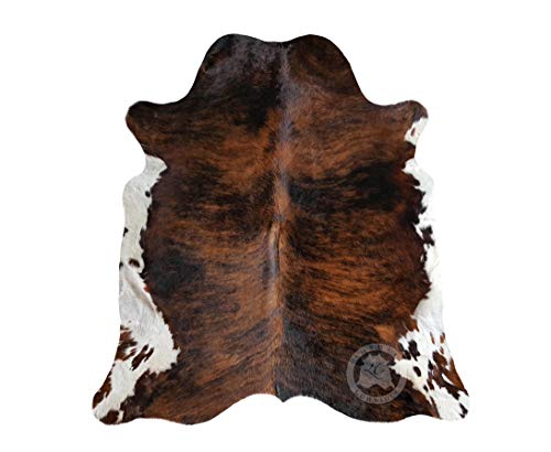 100% Genuine Dark Brindle Tricolor Cowhide Rug