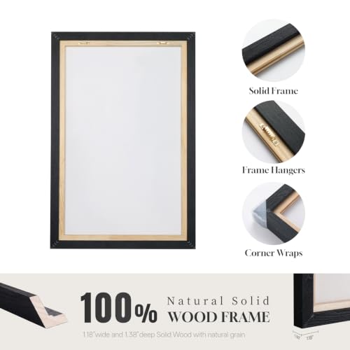 Extra Large Framed Neutral Blue Gray Abstract Wall Art
