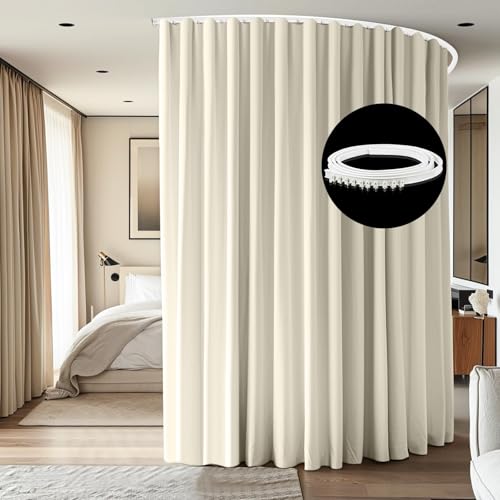 Room Divider Ceiling Mounted Curtains Track Sets Extra Wide Blackout Curtain Flexible Tracks for Bedroom Privacy Partition Separator