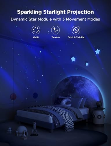 Star Light Projector with 3 Aurora Flowing Effects