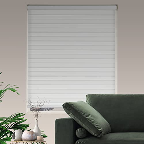 Zebra Blinds for Windows Dual Layer Light Filtering Privacy Free