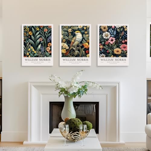 Wrapped Canvas Morris Floral Bird Wall Art Set of 3 (3 Count)