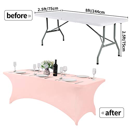 2Pack Spandex Table Cover for 8FT or 4ft or 6ft Table Universal Fitted Stretch Tablecloth for Party (2 Count)