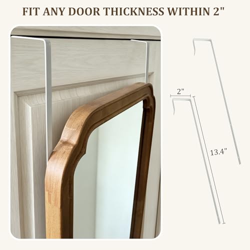 48" x 14" Full Length Door Mirror with Rustic Rounded Corner Wood Frame