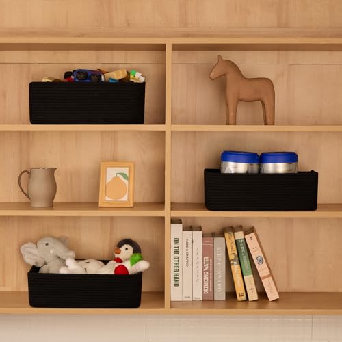 Large Shallow Organizing Baskets 15x11x5.1 Inches (3 Count)