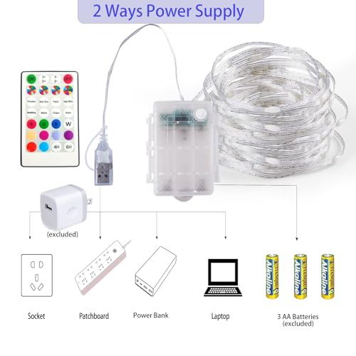 Fairy Lights Battery Operated String Lights Color Changing 2 Pack (2 Count)