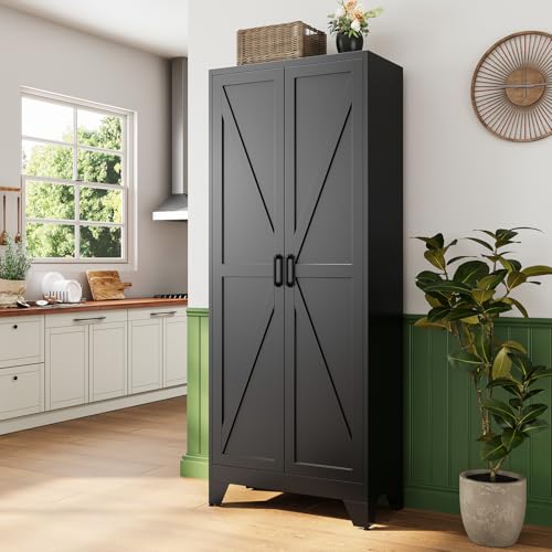75" H Metal Storage Cabinet with 2 Doors and 4 Shelves