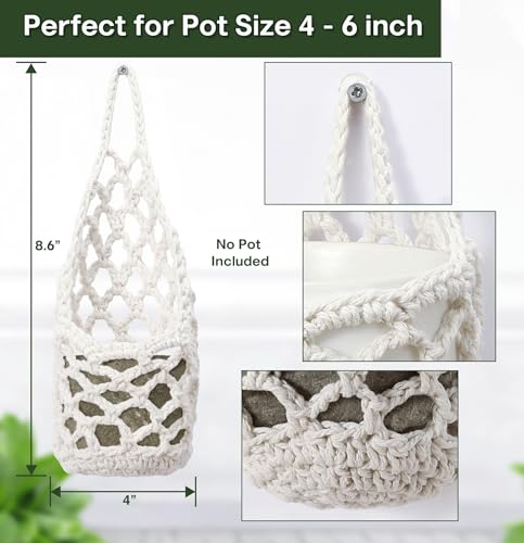 4 Pack Macrame Wall Plant Hanger for 6" & 4 in