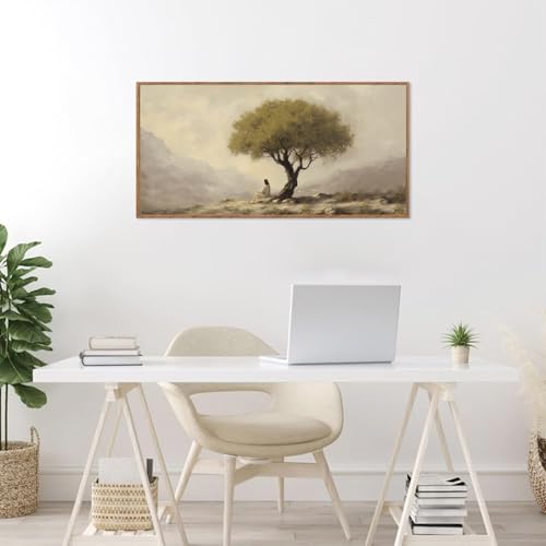 Jesus Sitting Under Olive Tree Canvas Wall Art