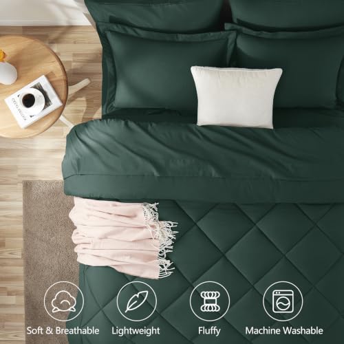 Full Comforter Set 82"x86" Forest Green