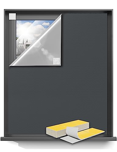 Blackout Curtains for Bedroom 114"x57" Portable No Drill Black Out Curtains with Heat