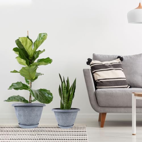 10 Inch Flower Pots Planters for Indoor Outdoor Plants (3 Count)