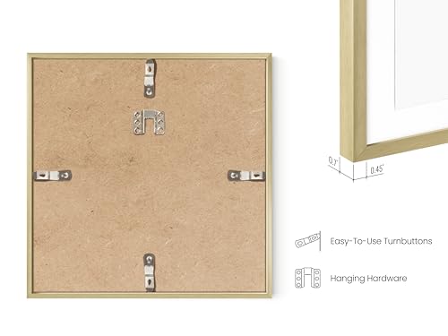 8x8 Gold Metal Picture Frames Matted to 4x4 (4 Count)