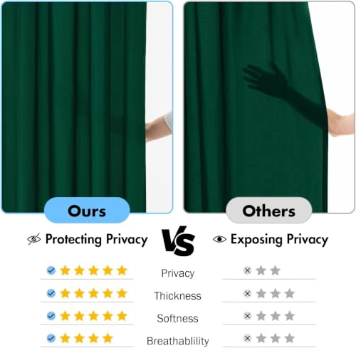 Hunter Green Privacy Sheer Curtains 2 Panels 42W x 84L (2 Count)