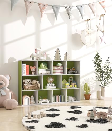11 Cube Small Kids Bookshelf & Toy Organizer