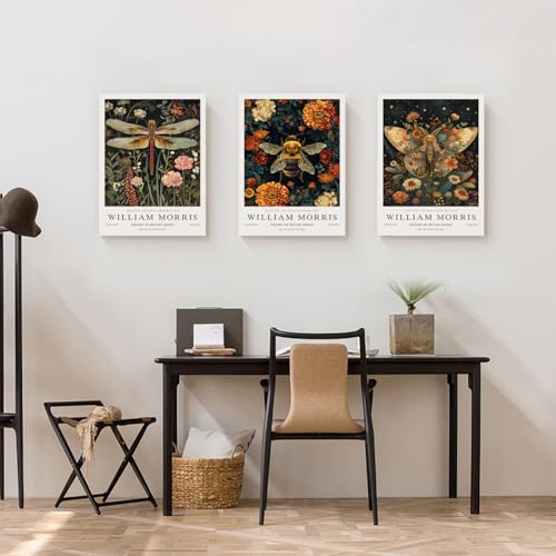 Wrapped Canvas Morris Dragonfly Floral Wall Art Set of 3 (3 Count)