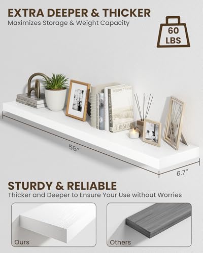 55" Floating Shelves for Wall (2 Count)