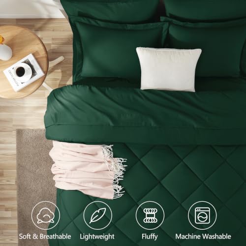 Twin Comforter Set 68"x88" Emerald Green