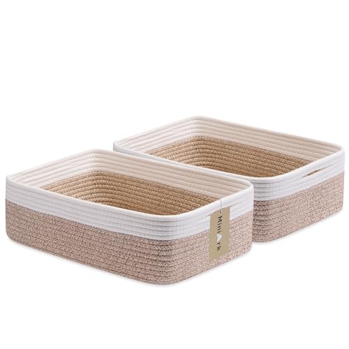 Large Shallow Organizing Baskets 15x11x5.1 Inches (2 Count)