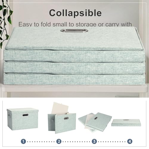 Storage Bins with Lids Fabric Closet Organizers Cubes Office Organization (3 Count)