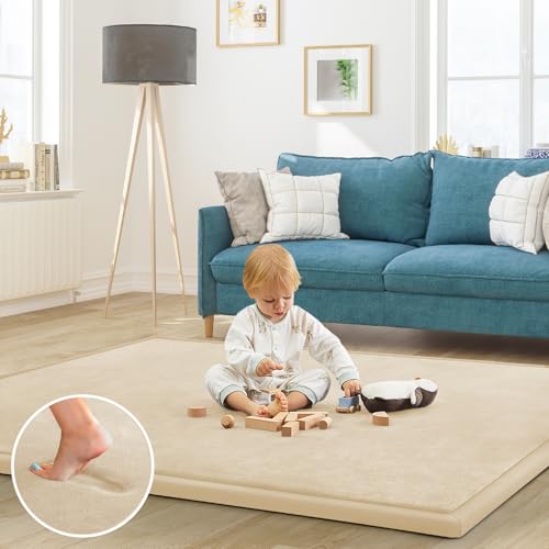 Baby Play Mat for Floor Nursery Rug Muscle Mat Area Rug Playroom Rug Playpen Mat Elastic Foam 1.3" Thick Crawling Mat for Babies