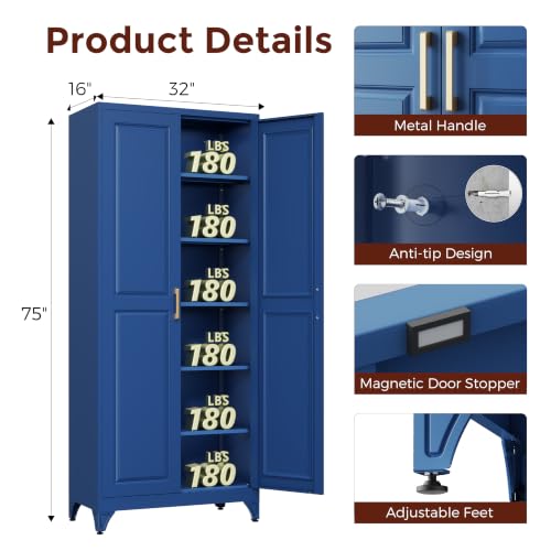 75" Kitchen Pantry Cabinet
