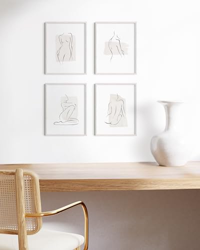 8.5x11 White Oak Wood Picture Frames Set of 15
