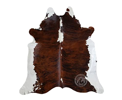 100% Genuine Brindle White Backbone Cowhide Rug