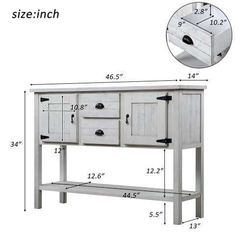 Solid Wood Console Table for Entryway Sofa Table with Drawers