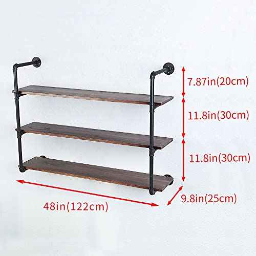 Industrial Pipe Shelves With Wood Planks