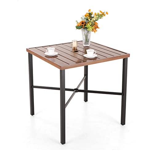 36" x 36" x 36.4"H Square Iron Bar Height Patio Table for 4