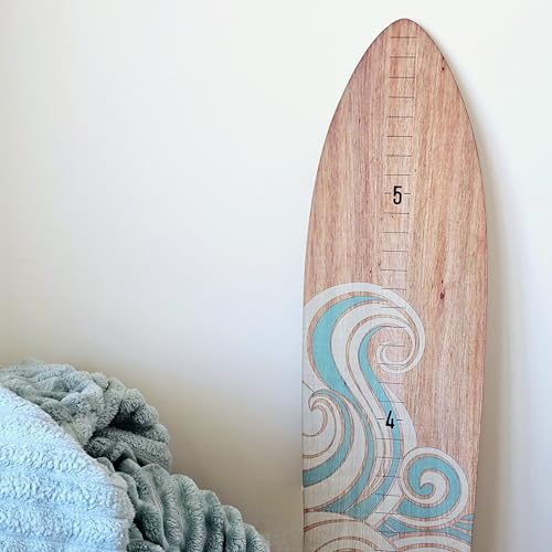 Wooden Surfboard Wall Decor Growth Chart