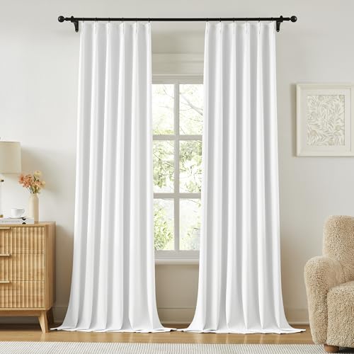 Pure White Light Reducing Curtains 120 Inches Long