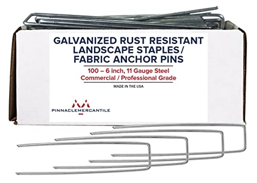 Garden Stakes 6 Inch 11 Gauge Galvanized Steel Landscape Staples