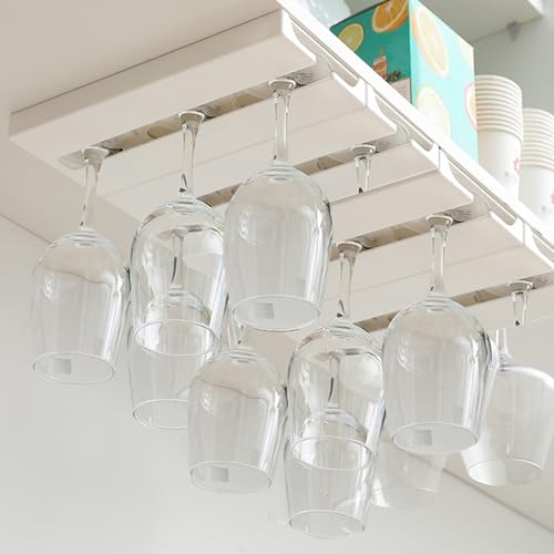 4 Pcs Wine Glass Holder Under Shelf or Cabinet Punch (4 Count)