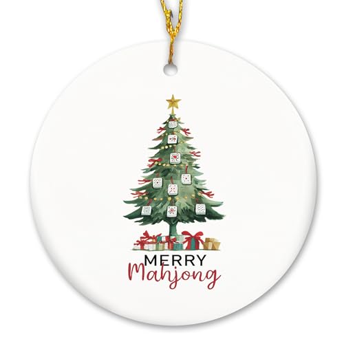 Christmas Mahjong Tree Ceramic Ornament Gifts