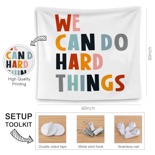 We Can Do Hard Things Inspirational Tapestry
