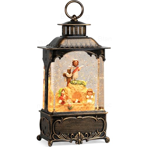 Empty Tomb Easter Scene and Cross Decoration Easter Snow Globe Resurrection Scene Cross Jesus Tomb Tray Jesus Nativity Scene Easter Decorations for Home Christian Gifts