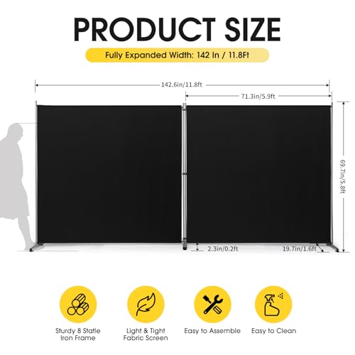 2 Large Panels Room Divider