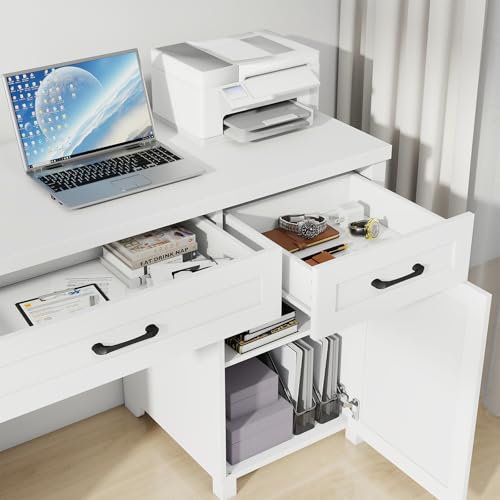 Farmhouse 61'' Executive Desk with 5 Drawers