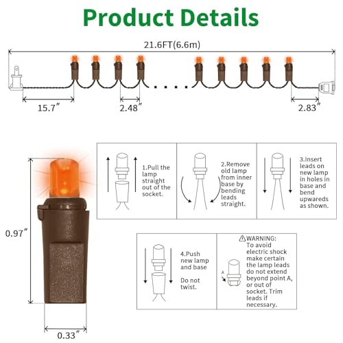 Orange Thanksgiving Mini Lights (100 Count)