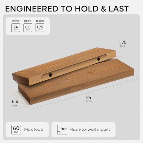 24 Inch Floating Shelves (4 Count)