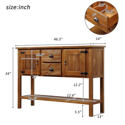 Solid Wood Console Table with Drawers