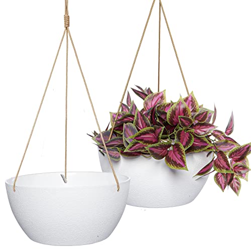 13 Inch 2 Pack Large Hanging Planters for Indoor Outdoor Plants (2 Count)